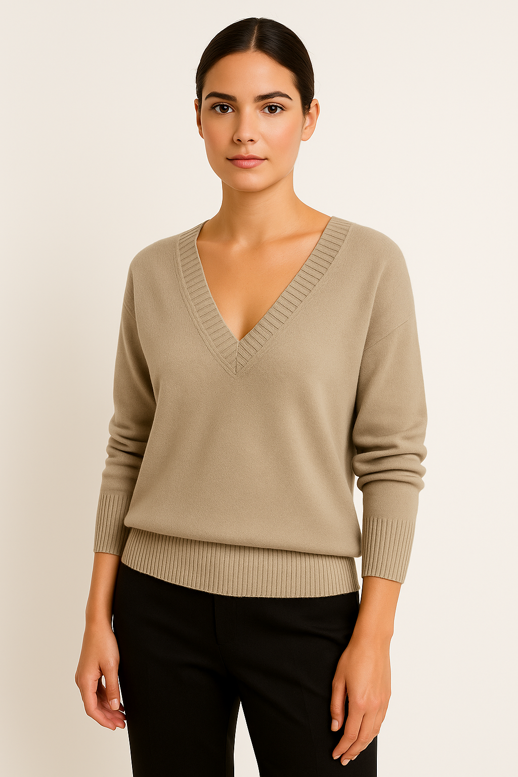 Cavemond Women’s V-Neck Knitted Sweater